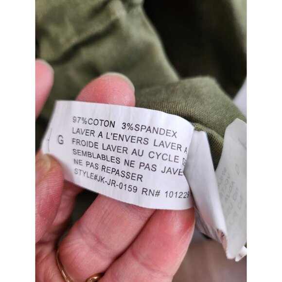 1 Sunset Lane Olive Green Belted Softshell Cargo Utility Jacket Large - Picture 5 of 7